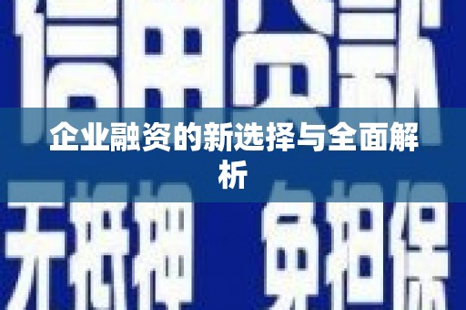 衢州企业融资的新选择与全面解析